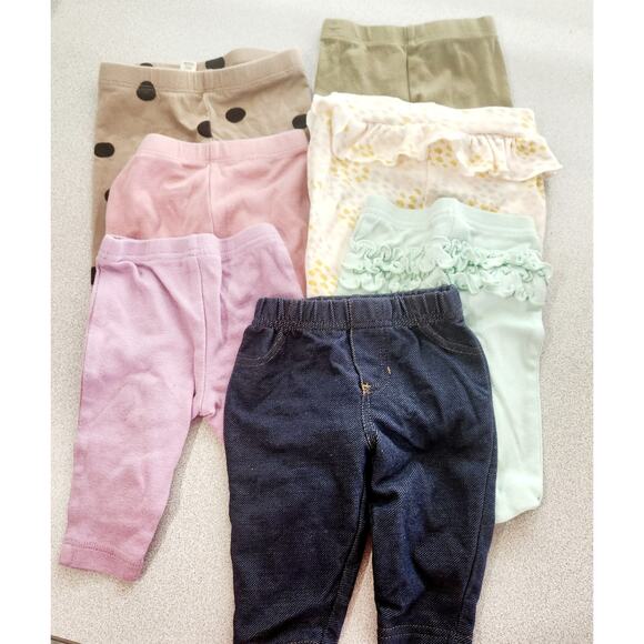 Mixed Lot 7 Items of Baby Girls Bottoms Size 0-3 Month - Picture 1 of 3